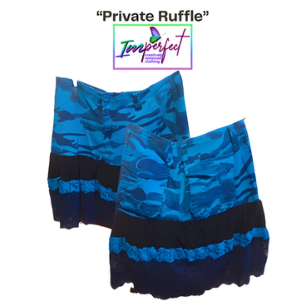 Upcycled camo skirt